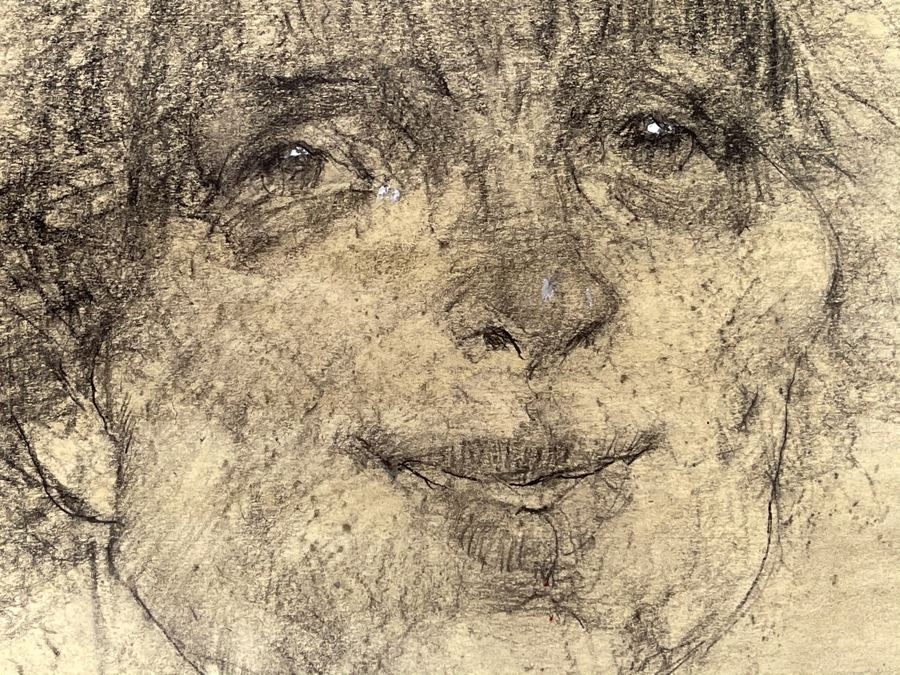 Max Turner Unsigned Original Face Portrait Drawing On Paper 12 X 15 [Photo 8]