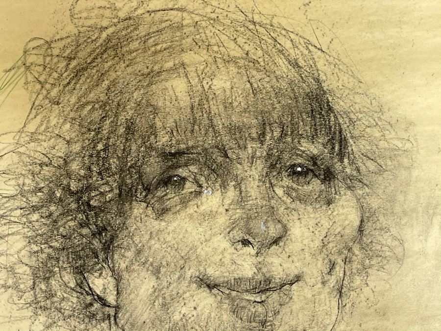 Max Turner Unsigned Original Face Portrait Drawing On Paper 12 X 15 [Photo 5]