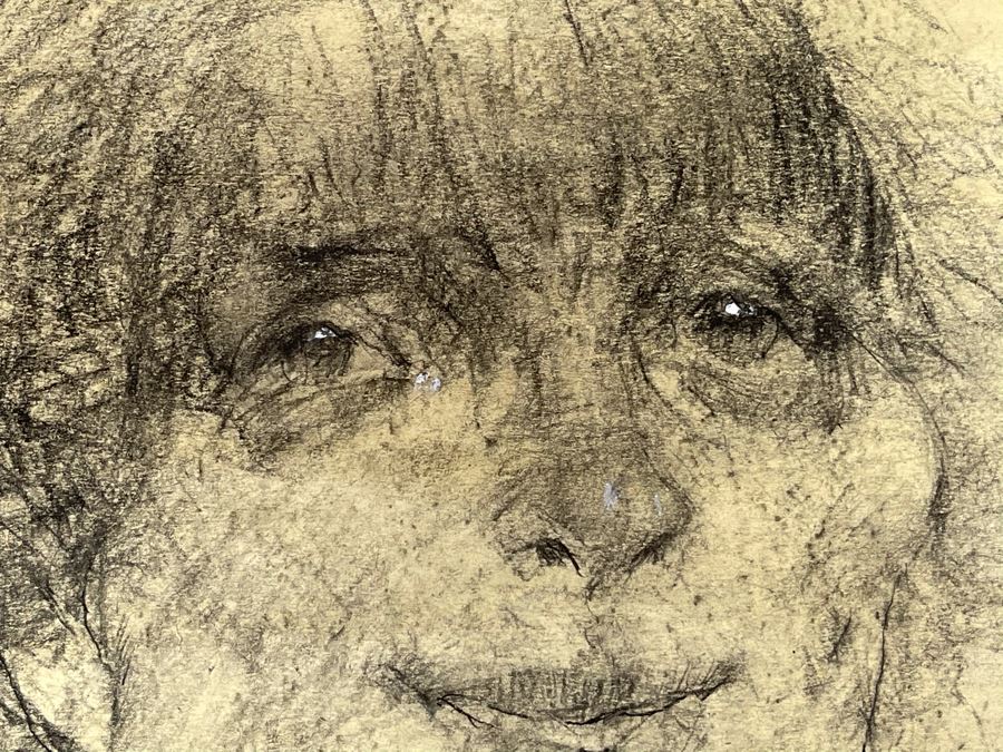 Max Turner Unsigned Original Face Portrait Drawing On Paper 12 X 15 [Photo 7]