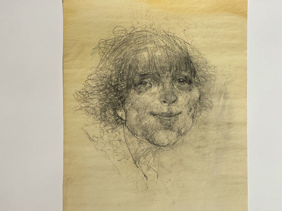 Max Turner Unsigned Original Face Portrait Drawing On Paper 12 X 15 [Photo 4]