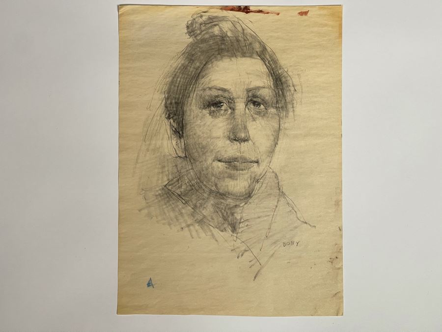 Max Turner Unsigned Original Face Portrait Drawing On Paper Boby 12 X 16 [Photo 4]