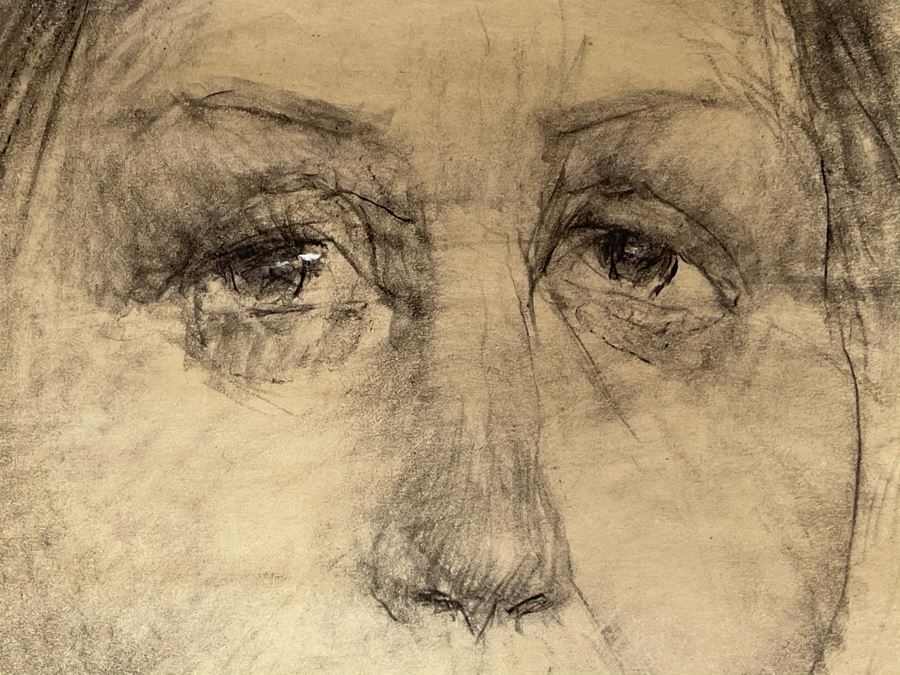 Max Turner Unsigned Original Face Portrait Drawing On Paper Boby 12 X 16 [Photo 9]