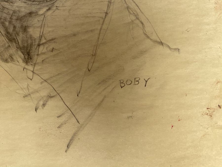 Max Turner Unsigned Original Face Portrait Drawing On Paper Boby 12 X 16 [Photo 8]