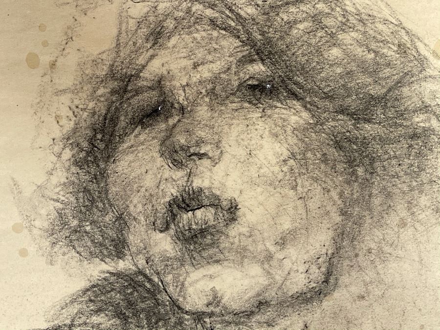 Max Turner Unsigned Original Face Portrait Drawing On Paper 12 X 16 [Photo 6]