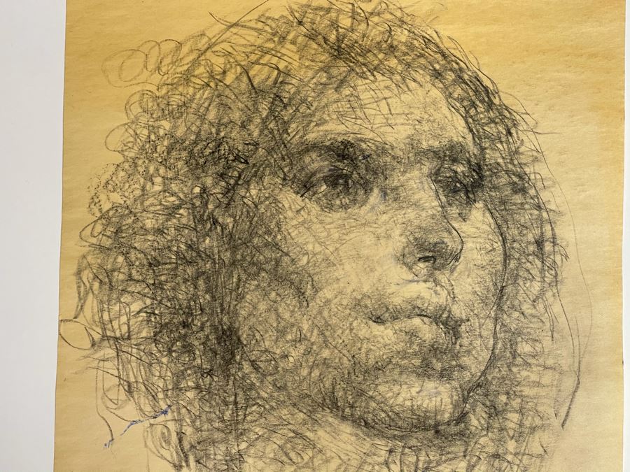 Max Turner Unsigned Original Face Portrait Drawing On Paper 12 X 16 [Photo 4]