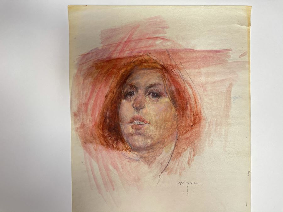 Max Turner Signed Original Face Portrait Drawing On Paper 12 X 14 [Photo 3]