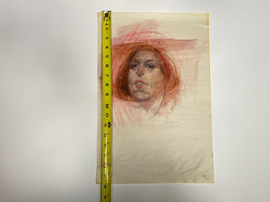 Max Turner Signed Original Face Portrait Drawing On Paper 12 X 14 [Photo 11]