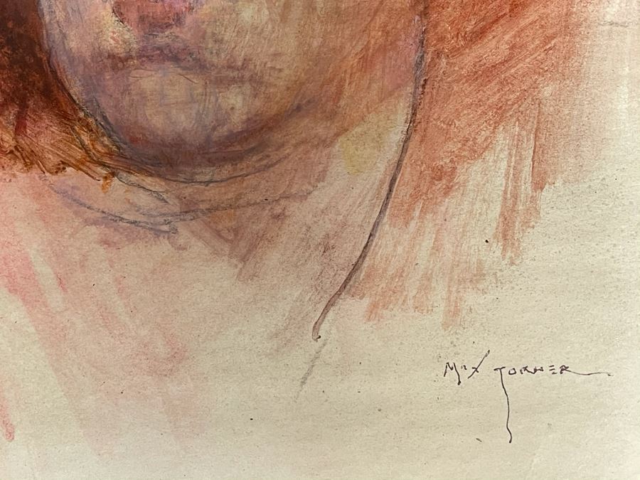 Max Turner Signed Original Face Portrait Drawing On Paper 12 X 14 [Photo 8]