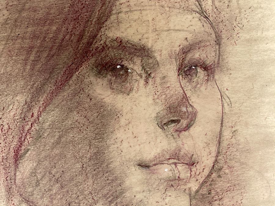 Max Turner Unsigned Original Face Portrait Drawing On Paper 12 X 17 [Photo 6]