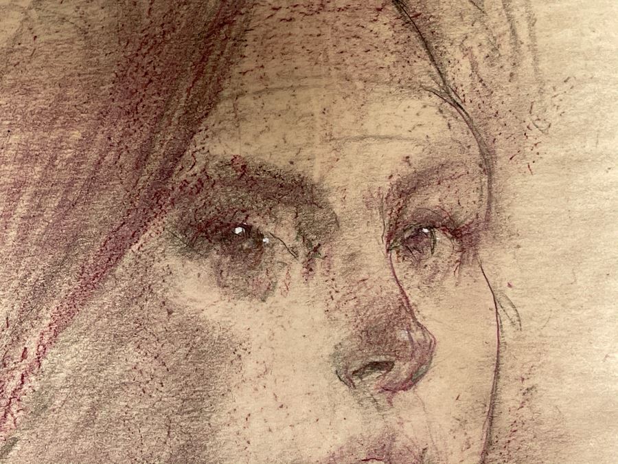 Max Turner Unsigned Original Face Portrait Drawing On Paper 12 X 17 [Photo 7]