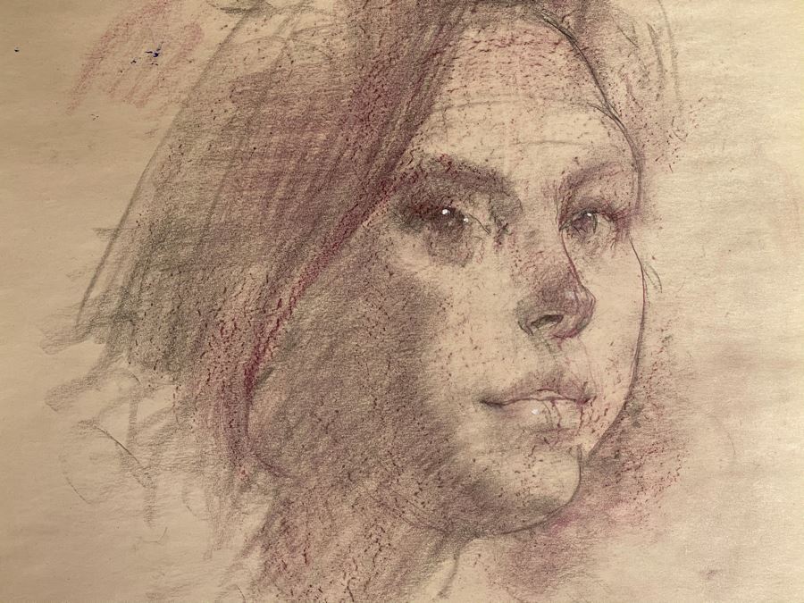 Max Turner Unsigned Original Face Portrait Drawing On Paper 12 X 17 [Photo 5]