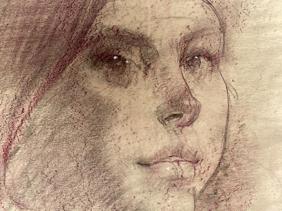 Max Turner Unsigned Original Face Portrait Drawing On Paper 12 X 17 [Photo 8]