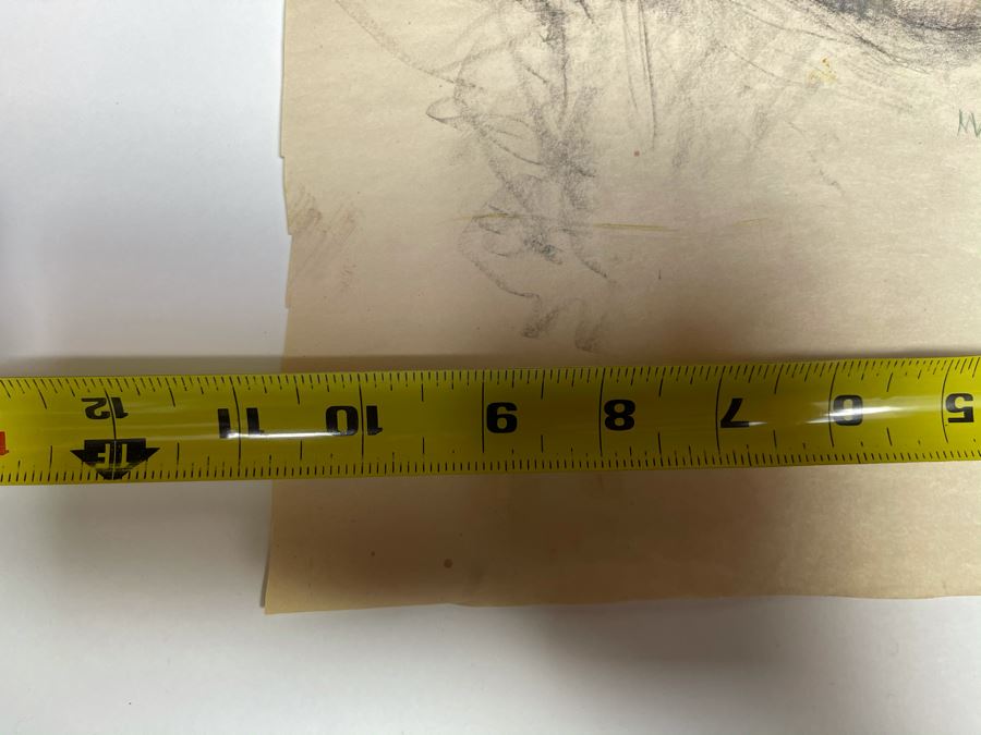 Max Turner Unsigned Original Face Portrait Drawing On Paper Maud 10 X 14 [Photo 11]