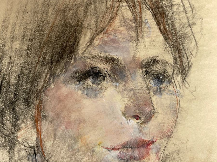 Max Turner Unsigned Original Face Portrait Drawing On Paper Maud 10 X 14 [Photo 8]