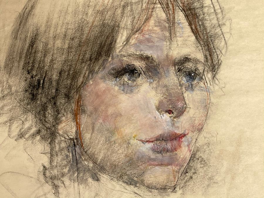Max Turner Unsigned Original Face Portrait Drawing On Paper Maud 10 X 14 [Photo 7]