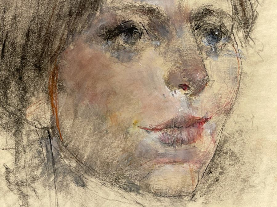 Max Turner Unsigned Original Face Portrait Drawing On Paper Maud 10 X 14 [Photo 9]