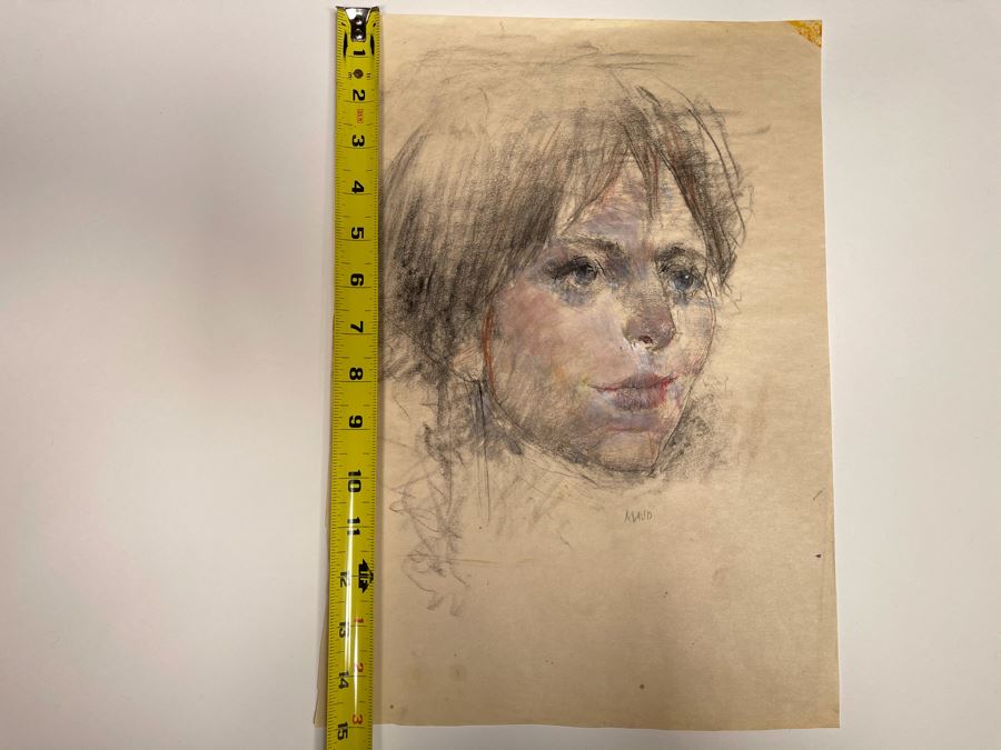 Max Turner Unsigned Original Face Portrait Drawing On Paper Maud 10 X 14 [Photo 12]