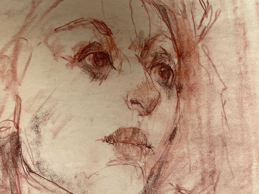 Max Turner Unsigned Original Face Portrait Drawing On Paper 11.5 X 17 [Photo 7]