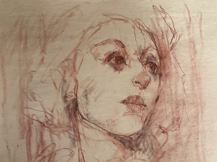 Max Turner Unsigned Original Face Portrait Drawing On Paper 11.5 X 17 [Photo 5]