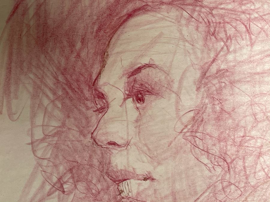 Max Turner Unsigned Original Face Portrait Drawing On Paper 11.5 X 15 [Photo 6]