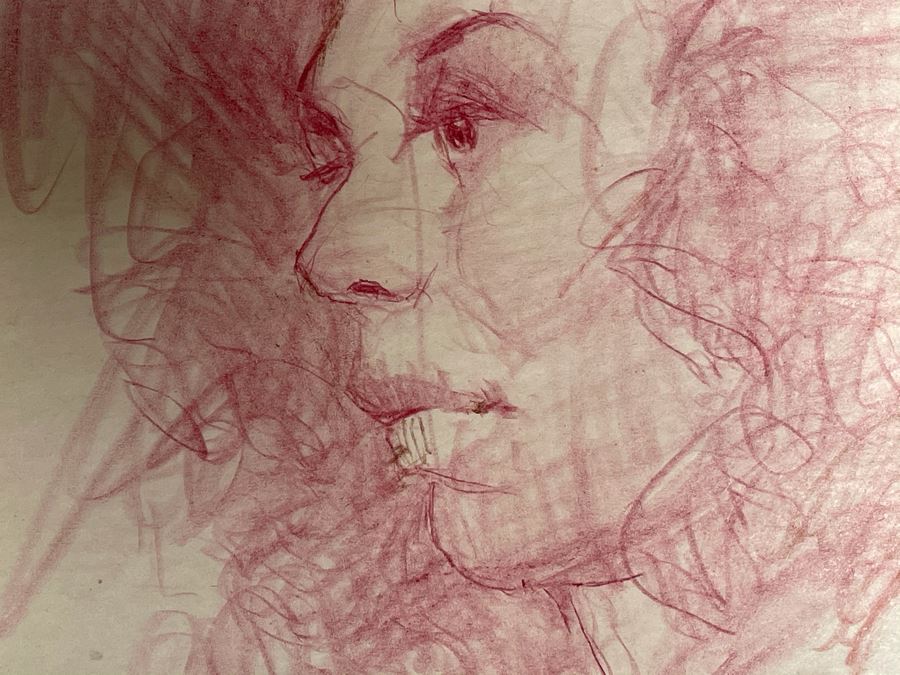Max Turner Unsigned Original Face Portrait Drawing On Paper 11.5 X 15 [Photo 7]