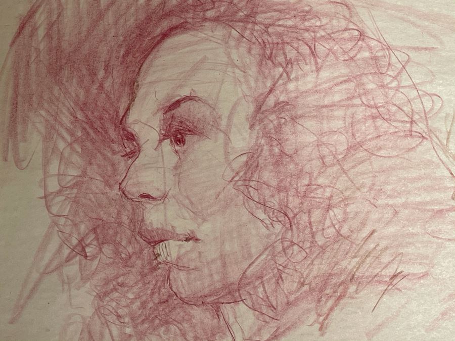 Max Turner Unsigned Original Face Portrait Drawing On Paper 11.5 X 15 [Photo 5]