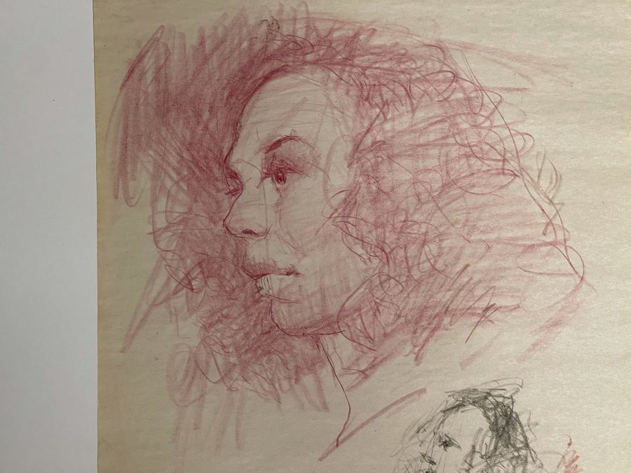 Max Turner Unsigned Original Face Portrait Drawing On Paper 11.5 X 15 [Photo 4]