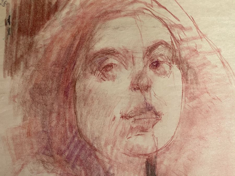 Max Turner Unsigned Original Face Portrait Drawing On Paper 12 X 17 [Photo 4]