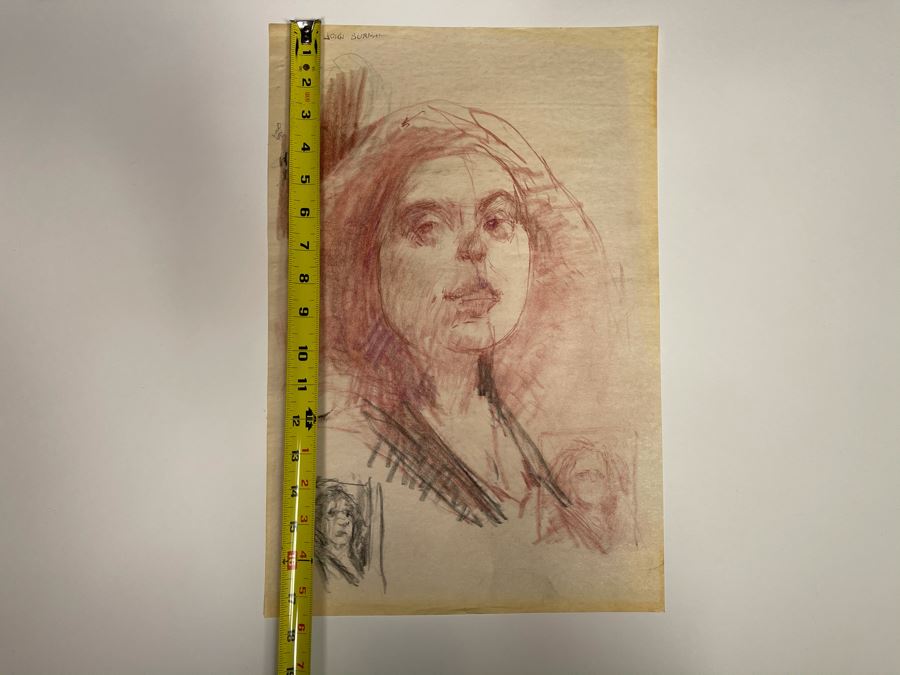 Max Turner Unsigned Original Face Portrait Drawing On Paper 12 X 17 [Photo 9]