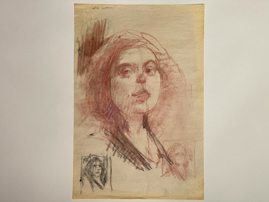 Max Turner Unsigned Original Face Portrait Drawing On Paper 12 X 17 [Photo 2]