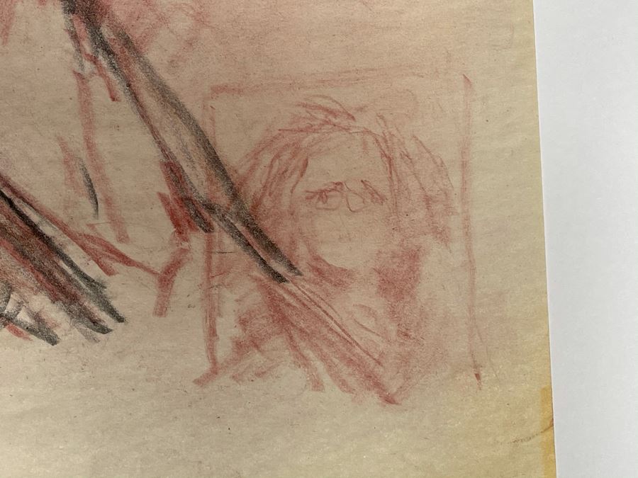 Max Turner Unsigned Original Face Portrait Drawing On Paper 12 X 17 [Photo 5]