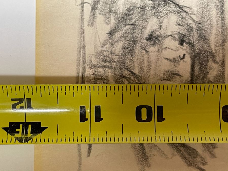 Max Turner Unsigned Original Face Portrait Drawing On Paper 12 X 17 [Photo 8]