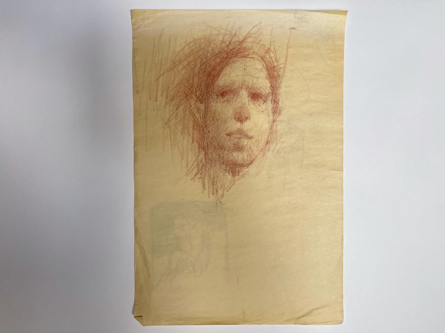 Max Turner Unsigned Original Face Portrait Drawing On Paper (Sketches On Back Of Paper) 11.5 X 17 [Photo 2]