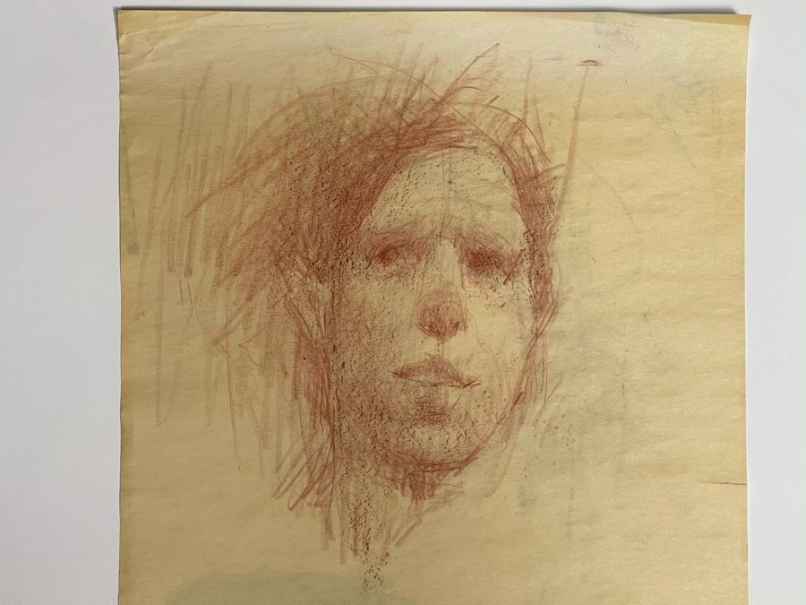 Max Turner Unsigned Original Face Portrait Drawing On Paper (Sketches On Back Of Paper) 11.5 X 17 [Photo 1]