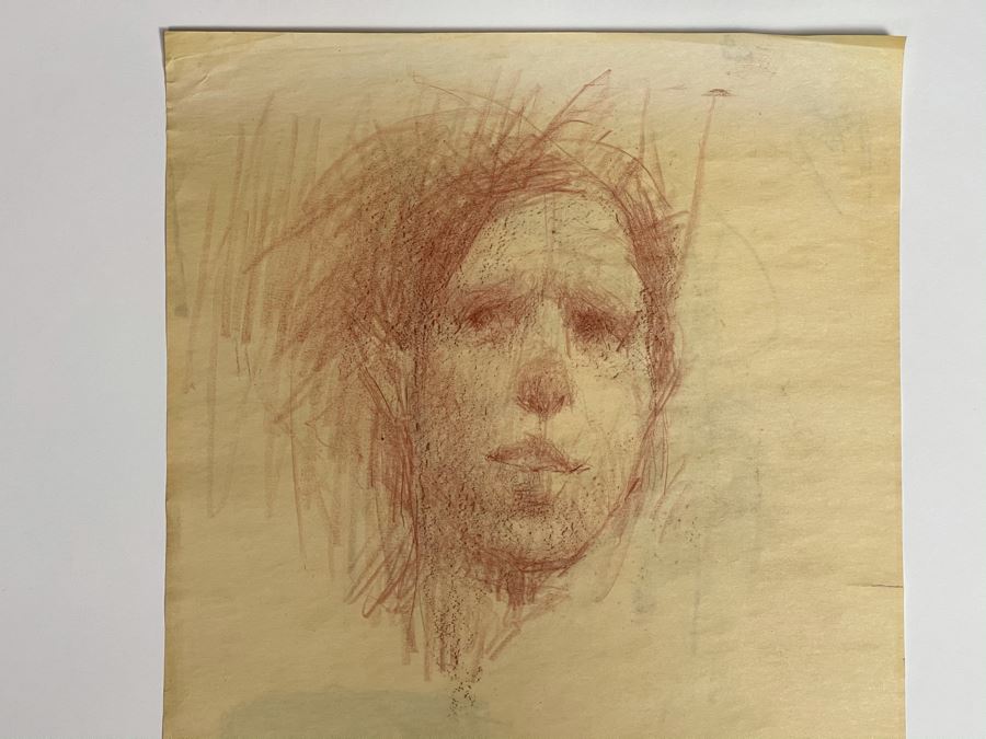 Max Turner Unsigned Original Face Portrait Drawing On Paper (Sketches On Back Of Paper) 11.5 X 17 [Photo 3]