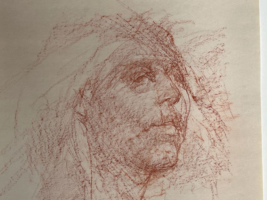 Max Turner Unsigned Original Face Portrait Drawing On Paper 12 X 15 [Photo 5]