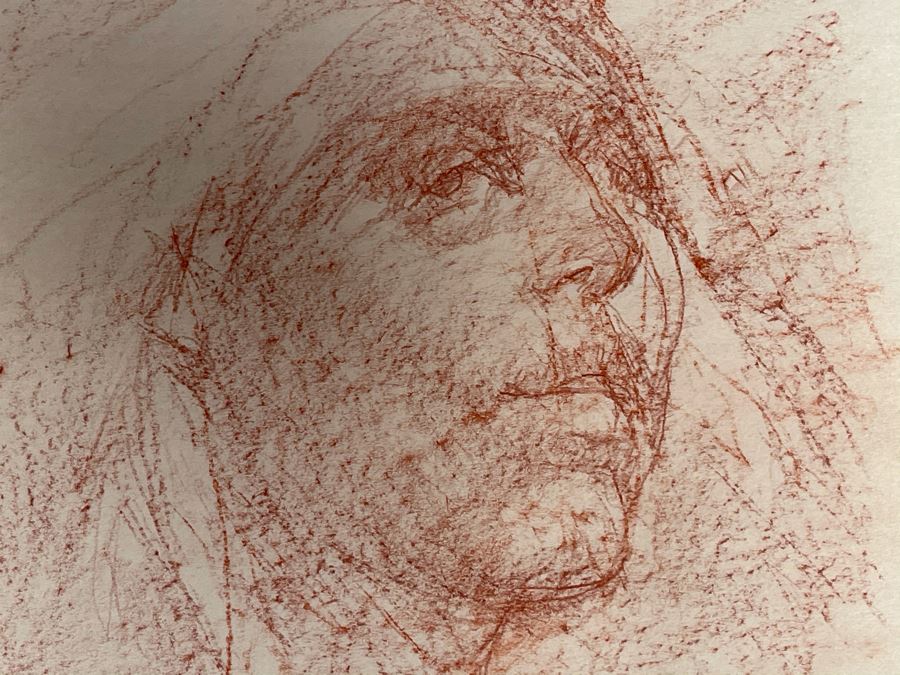 Max Turner Unsigned Original Face Portrait Drawing On Paper 12 X 15 [Photo 7]