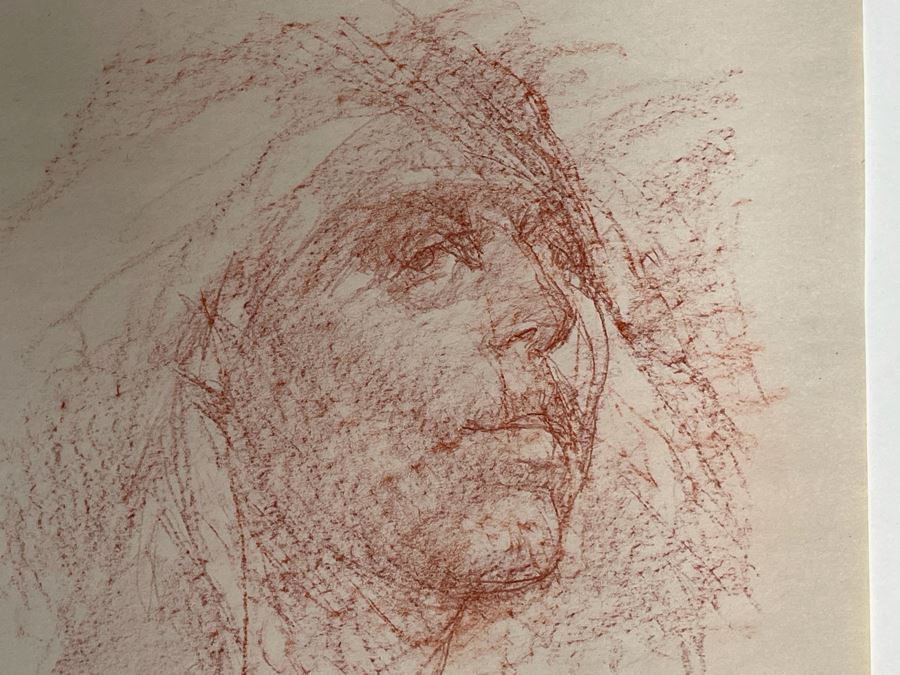 Max Turner Unsigned Original Face Portrait Drawing On Paper 12 X 15 [Photo 4]
