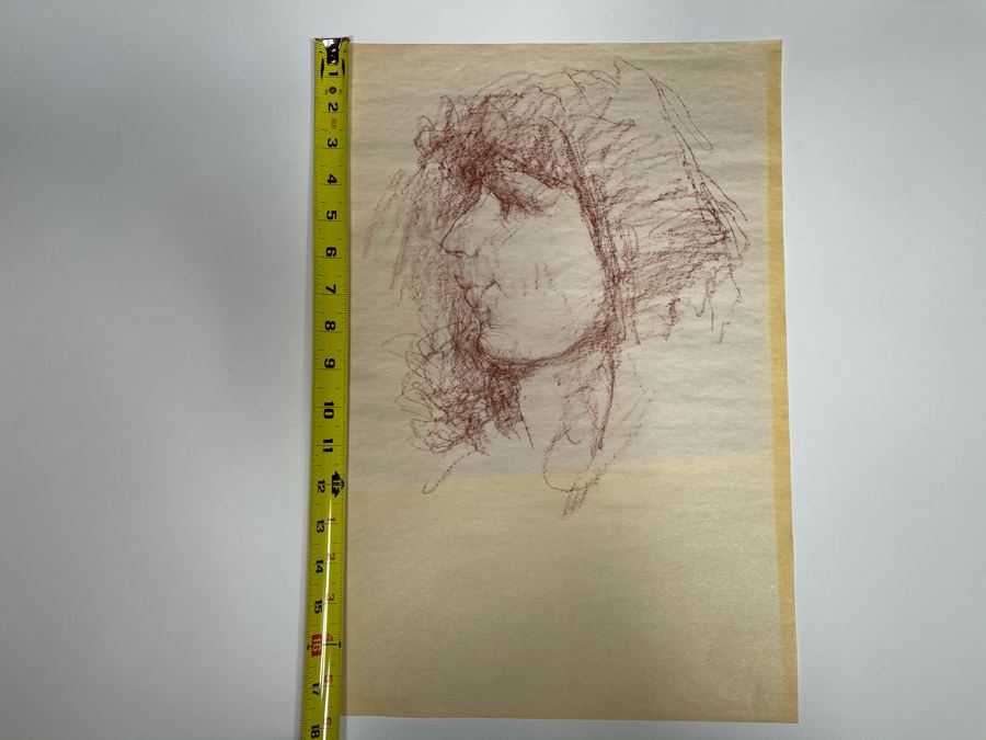 Max Turner Unsigned Original Face Portrait Drawing On Paper 12 X 16 [Photo 8]