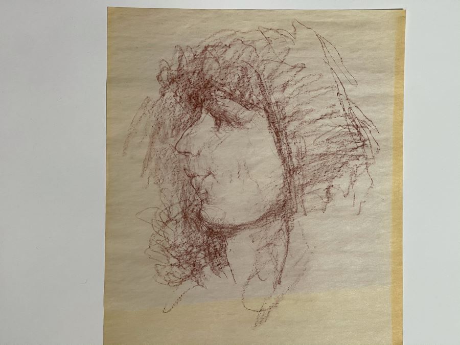 Max Turner Unsigned Original Face Portrait Drawing On Paper 12 X 16 [Photo 1]