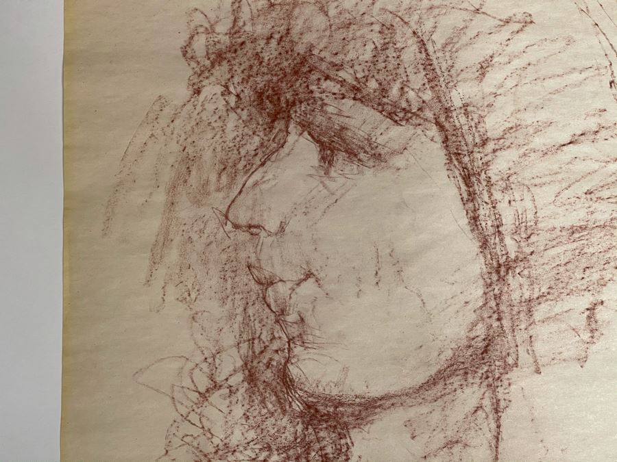 Max Turner Unsigned Original Face Portrait Drawing On Paper 12 X 16 [Photo 4]