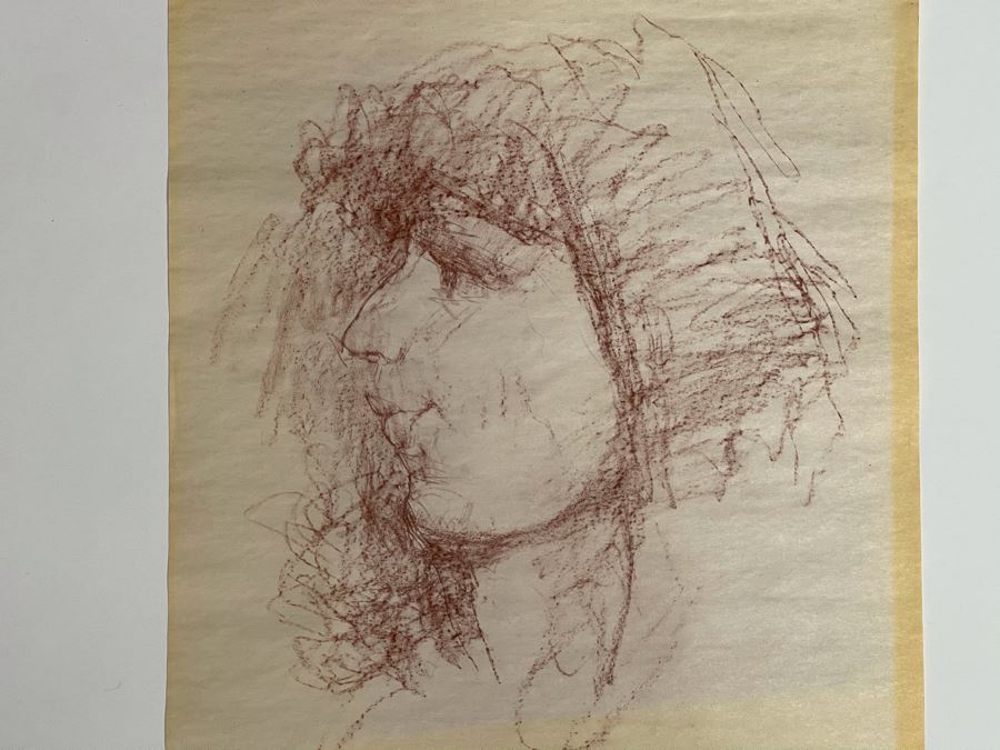 Max Turner Unsigned Original Face Portrait Drawing On Paper 12 X 16 [Photo 3]
