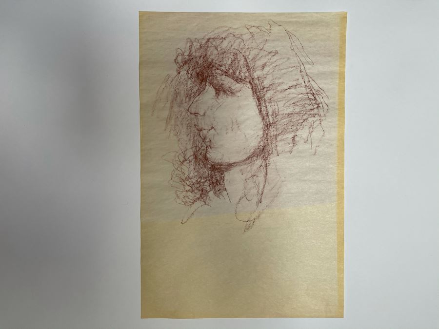 Max Turner Unsigned Original Face Portrait Drawing On Paper 12 X 16 [Photo 2]