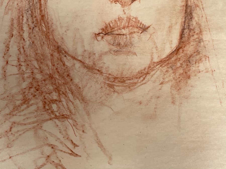 Max Turner Unsigned Original Face Portrait Drawing On Paper 12 X 15 [Photo 7]