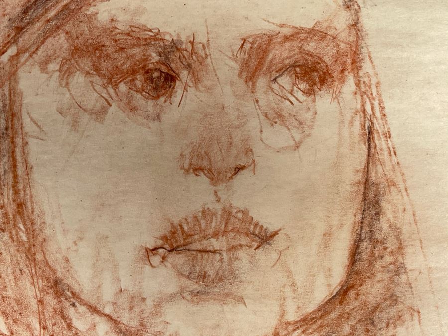 Max Turner Unsigned Original Face Portrait Drawing On Paper 12 X 15 [Photo 6]