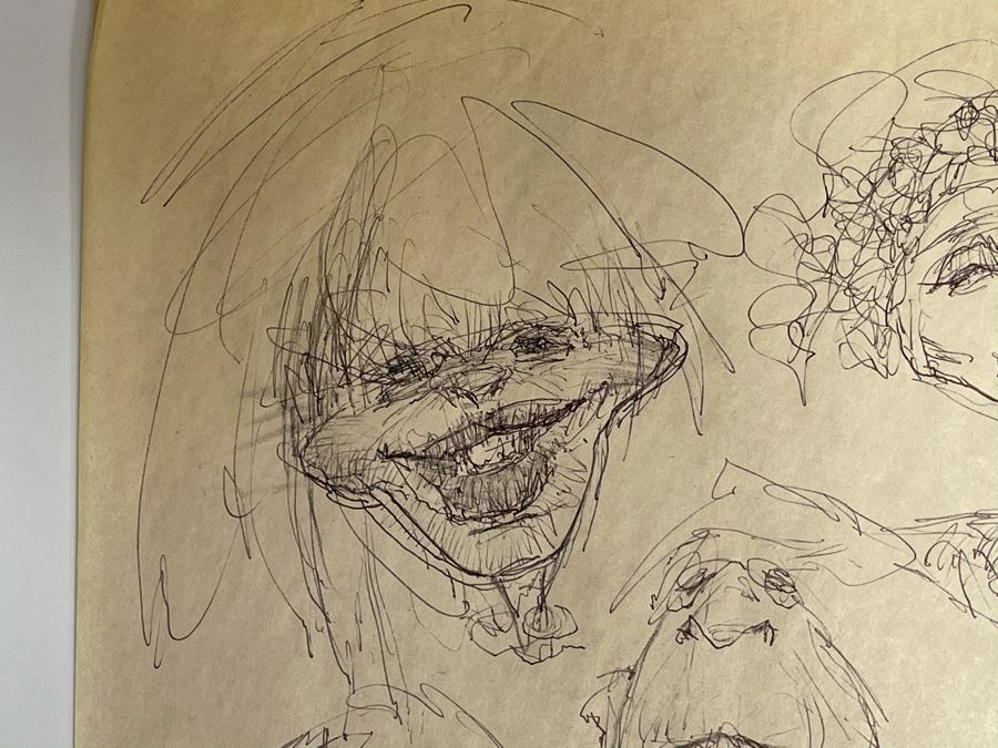 Max Turner Unsigned Original Caricatures Cartoons Drawings On Paper 11 X 17 [Photo 4]