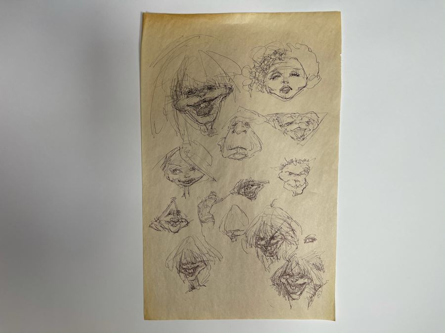 Max Turner Unsigned Original Caricatures Cartoons Drawings On Paper 11 X 17 [Photo 3]