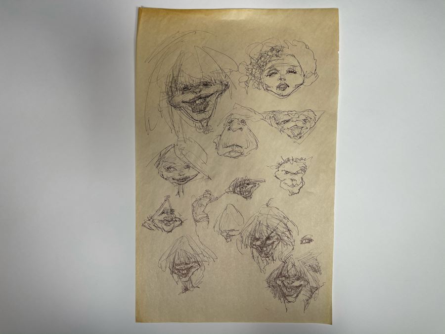 Max Turner Unsigned Original Caricatures Cartoons Drawings On Paper 11 X 17 [Photo 2]