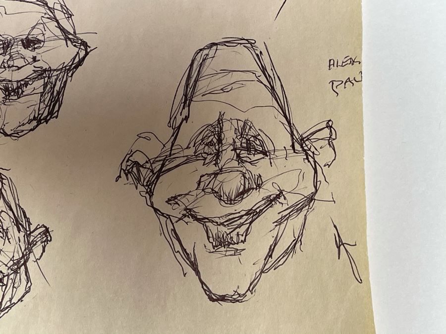 Max Turner Unsigned Original Caricatures Cartoons Drawings On Paper 11 X 17 [Photo 13]