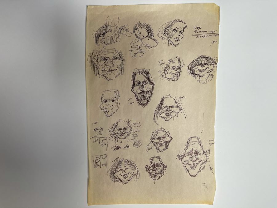 Max Turner Unsigned Original Caricatures Cartoons Drawings On Paper 11 X 17 [Photo 2]